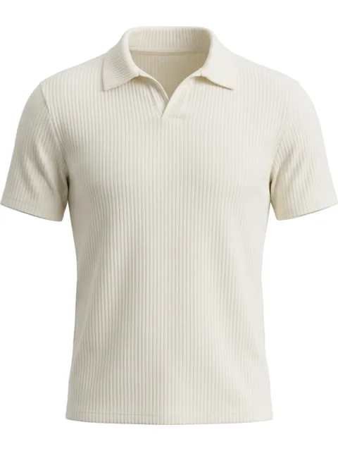 Krem polo yaka tişört katalog görseli